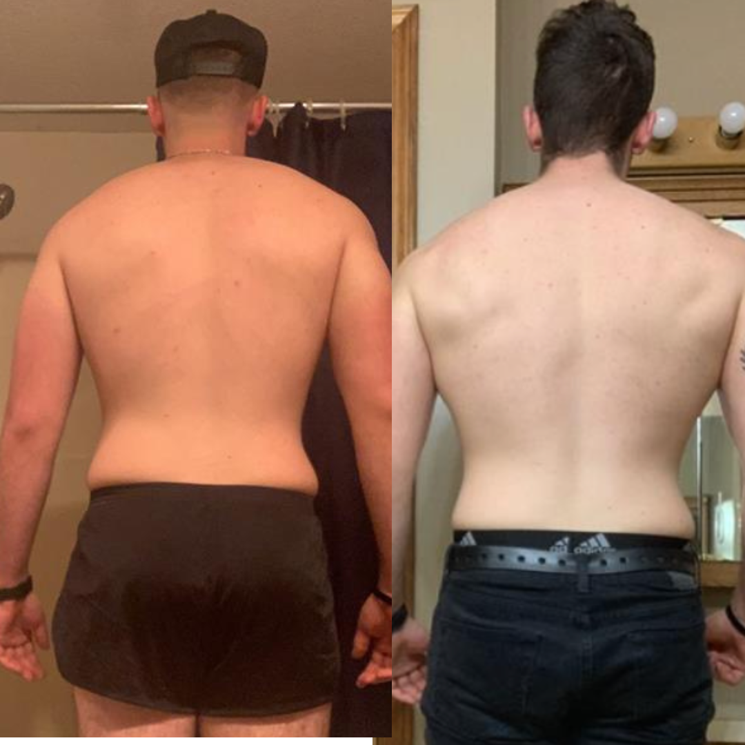 Client dramatic back transformation muscle gain